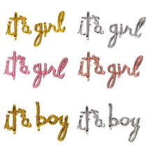 it s a girl boy 알파벳 영어 풍선 돌잔치 아기 임신 축하 탄생 파티, girl로즈골드