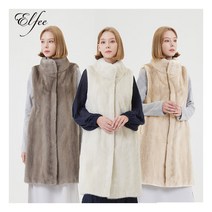 [진도끌레베] [백화점동일] 진도 Elfee 유색 하이넥 밍크 롱 베스트 (E5W2FV98