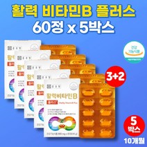 고농축 활력 비타민 b b2 b6 b9 b12 맥스 비 플러스 복합체 청소년 온가족 영양제 티아민 나이아신 판토텐산 알약 정, 5박스