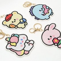 보석십자수 키링 만들기 DIY 세트 키트 열쇠고리 장식 재료 부, 민트