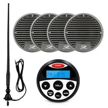 종다리 스피커 방수 보트 라디오 마린 스테레오 블루투스 오디오 수신기 fm am mp3 자동차 플레이어 + rv atv 요트 오토바이 용 3 인치 해양, 없음