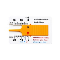 0-20mm 자동차 타이어 밟아 깊이 버니어 캘리퍼스 눈금자 자동 휠 두께 게이지 테스터 미터 표시기 측정 도구, [01] Yellow, 01 Yellow