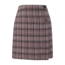 숲 체크 모직 버튼 포인트 스커트(SVBSRC0)