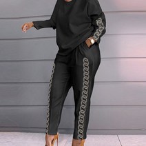 여성봄가방신제품 캐주얼 포켓 라운지웨어 운동복 세트 여성용 스트리트웨어 봄 가을 2022