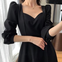 블링앤수 여성 브이넥 기본핏 롱 원피스 LZZ006
