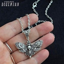 서울체크인목걸이 샹달목걸이 이효리목걸이 나비목걸이 나비펜던트 Death moth 목걸이 펜던트 18inch chain sugar 해골 고딕 락 emo goth silver