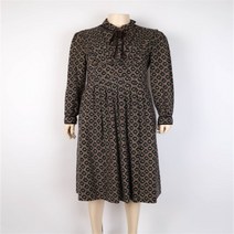 비꼴리끄 벨벳 테잎 장식 울프린트 원피스_B194WO3010