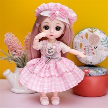 16cm 1/12 BJD 인형 옷과 신발 이동식 13 관절 귀여운 달콤한 얼굴 소녀 선물 장난감 공주, Doll and Clothes9