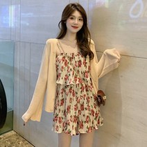 플라워 뷔스티에원피스 프렌치 첫사랑 스윗 러블리 작은 키 숏 나시 점프슈트 스커트다 룩 여성 여름 2170467059