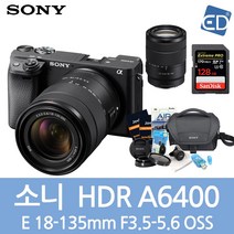 소니정품 A6400 16-50mm 128패키지 미러리스카메라/ED, 13 소니A6400블랙 18-135mm 128GB