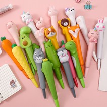 폭신쫀득 스퀴시 볼펜 말랑 중성펜 0.5mm 32종, 11. 개구리