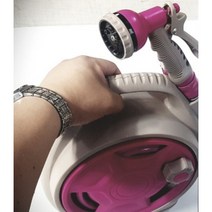 비슈몰유통 6분사기능 호스10M 마이크로 워터릴 고압 주방용 호스릴 세트 PINK