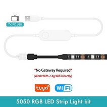 스트랩 strap스마트 지그비 USB Led 조명 투야 와이파이 RGB dc5 v 5050 TV 백라이트 알렉사 구글 홈, Wifi Version, CHINA, 0.5M Kit