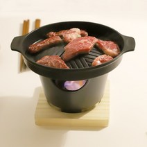 감성 미니 화로 세트 4p 풀세트 집들이 선물 추천 1인용 화로 그릴, 원형그릴팬 1p