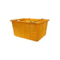 대형 플라스틱 콘티 박스 56L, 1개, 옐로우