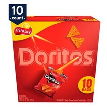 [미국직배송]도리토스 나초 치즈 10개입x28.3g Frito-Lay Doritos Nacho Cheese, 28.3g