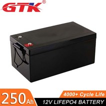 리튬인산철배터리 Gtk 리튬 철 인산염 배터리 팩 12V 100Ah LiFePo4 내장 BMS 태양광 보트 RV용, 03 12V 250AH