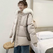 털 후드 웰론 숏 패딩