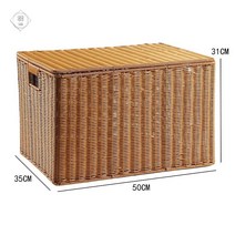 라탄수납함 라이크멍 손잡이, 대용량, 브라운50*35*31cm플랩
