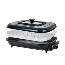 대원가전 특수코팅 만능요리기 프리미엄 대용량 찜기 잔치팬 전기팬 (국내생산) 전기찜기 생선그릴 1개 지짐팬 고기그릴, 1대