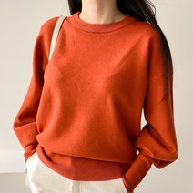 여성스러운 앙쥬 부드러운소재 여리핏 퍼프소매니트