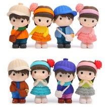 miniyo 소년 소녀 8종 사람 어린이 커플 미니어처 소품 피규어 테라리움 재료