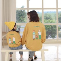 행복한 패밀리 가족사진 티셔츠 맨투맨 남녀공용 어린이용