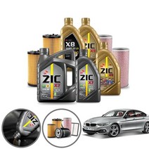 BMW (15-20) 420i F32 그란쿠페 (N20) 가솔린 지크 5W30 5W40 X7 X9 BEX 최상급 합성엔진오일 6통+흡기+오일필터 ONL-014 cs06006, 벡스 5W30 직수입롱라이프 필터 코팅제 포함