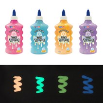 더이안 종이나라 고스트 컬러 액체풀 180ml 야광 반짝이풀 테이프풍선 슬라임 만들기재료, 야광파랑