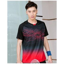 2021 배드민턴 티셔츠 남성/여성 골프 셔츠 테 탁구 빠른 건조 스포츠 반바지 9909, 3XL, men 블랙 1 shirt