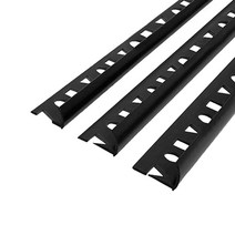 PVC 라운드 재료분리대(블랙) 3사이즈(8 10 12mm) 2.4M _철물 몰딩 마루몰딩 바닥타일 타일마감 마감재 꼼꼼이 코너비드 ㄱ자, 12mm용