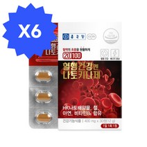나토키나제 20100 혈행 건강 엔 종근당 나토키나아제 나또 낫도 낫또 영양제 낫토 국산 식약처 식약청 인증, 6박스