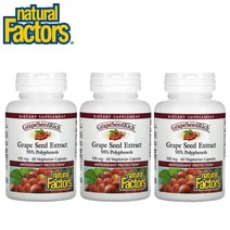 (3팩 기획) 내추럴팩터스 GrapeSeedRich 그레이프시드 포도씨 추출물 100mg 폴리페놀 60 베지캡슐