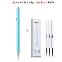 샤오미-델리 메탈 젤 펜 롤러볼 Caneta 볼펜 0.5MM 서명 사무실 학생용 비즈니스 문구 용품, [18] with 3Black Refill