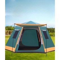 커플텐트 캠핑용품 오토텐트 그늘막텐트 코오롱텐트 견고한텐트 쉘터텐트 2023신제품 휴대용편한텐트, 단일사이즈, 다크 그린 대형 5-8명
