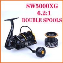 Lurekiller 일본 만든 스피닝 지깅 릴 터지는 릴 블랙 말린 SW4000XG-SW10000HG 바닷물 바다 낚시 릴, SW5000XG 2 스풀