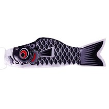 윈드차임 40/70/100 CM 일본 스타일 잉어 바람 양말 깃발 바람 종소리 장식 마당 Koinobori 매달려 장식 #2, 02 Black_01 40 cm, 40 cm