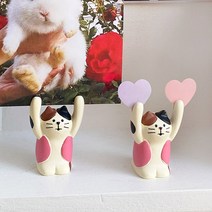 데꼴 메모꽂이 피규어 메모홀더, 핑크조끼냥