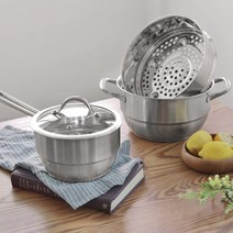 이유식 미니 편수 양수 인덕션 겸용 스텐 작은 떡 찜솥 찜냄비 찜기 4종, 양수 찜냄비 24cm