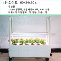 가정용 식물 수경 재배기 새싹 LED 수경 화분 채소 재배 스마트팜, 단층 재배수 순환 + 2개의 보광등개