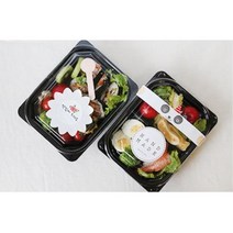 블랙 심플 1회용기 남친도시락 4p 돈까스포장용기, 1개, 상세페이지참조