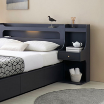 폰토스 프리미엄 LPM 서랍 수납 평상형 저상형 슈퍼싱글 퀸 침대프레임, 협탁, LPM그레이