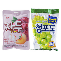 해태 자두캔디 130g x 3 롯데 청포도캔디 153g x 3, 1세트