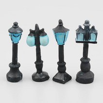 미니어처 가로등 모형 가로수 램프 4.8~5.3cm 4종 택1 디오라마 테라리움 재료 미니어쳐, C타입(라운드2램프)