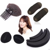 볼륨매트 헤어핀 히든스펀지 모발키높이매트 헤드매트 납작머리 뒤통수반 발신기, 네조각헤어패드(2매+2조각커피컬러)