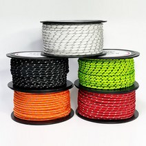 IORDIZ 텐트 타프 빛반사 스트링 6mm x 30M, [블랙] 6mmX30M