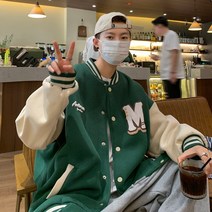야구점퍼 봄 항공점퍼 자켓 오버핏 남녀공용 빈티지 캐릭터