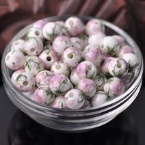 10pcs 10mm 12mm 꽃 패턴 라운드 세라믹 도자기 느슨한 스페이서 비즈 DIY 공예 팔찌 쥬얼리 만들기 1 # ~ 44 #, 03. 12mm, 20. 119