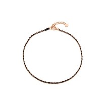 14K Gold 골드 앤 매듭끈 믹스 발찌 (14K 골드볼 진주반지 증정) AG4012PTC