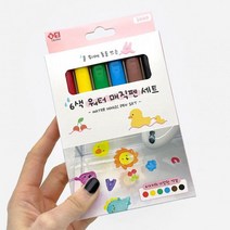 워터펜 3000워터펜 일정 6색 워터매직펜세트 물위에뜨는매직펜 판박이 타투 그림, 상세페이지 참조